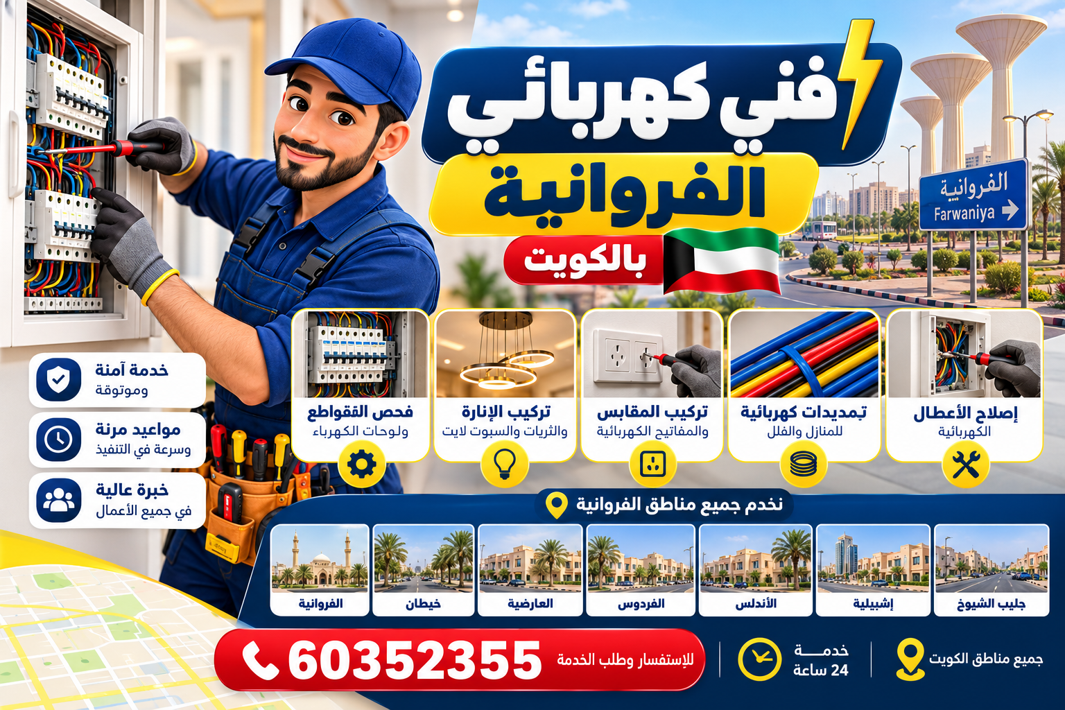 دليل صيانة كهرباء المنازل في الفروانية: تشخيص الأعطال وإصلاحها بأمان
