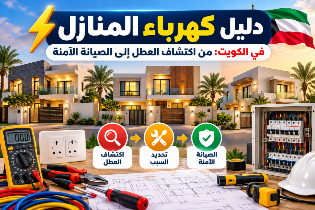 دليل كهرباء المنازل في الكويت من اكتشاف العطل إلى الصيانة الآمنة